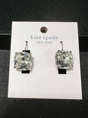kate spade clear crystal and silver-tone earrings